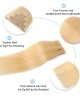 Bleach Blonde Real Hair Extensions Clip in Human Hair Straight Double Weft