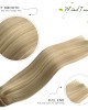 Clip in Hair Extensions Human Hair Balayage Mixed Bleach Blonde Highlights Extensions