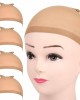 2 Pieces Light Brown Stretchy Nylon Stocking Wig Caps for Women