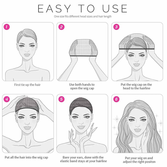 2 Pieces Black Stretchy Nylon Stocking Wig Caps for Women