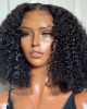 Kinky Curly 5x5 Closure HD Lace Glueless Mid Part Short Wig 100% Human Hair