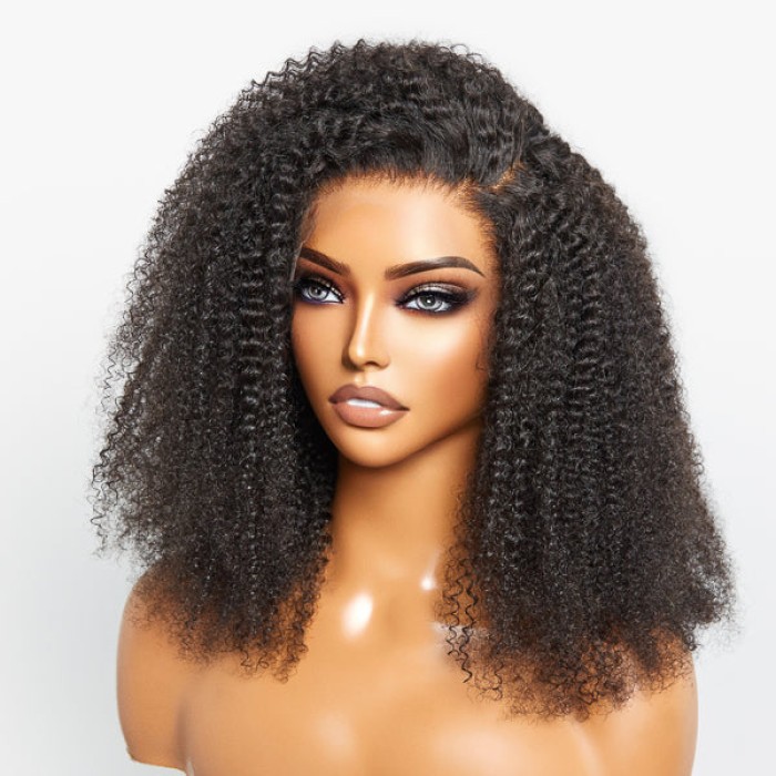 Afro Curly Free Parting Undetectable Invisible 13x4 Lace Frontal Wig  Real HD Lace
