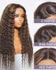 Boho-Chic  Chestnut Brown Highlights Bohemian Curly 5×5 Closure Lace Glueless Mid Part Long Wig 100% Human Hair