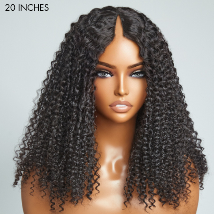 Protective V Part Glueless Long Wig 100% Human Hair (Kinky Straight  Body Wave  Jerry Curly)