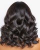 Effortless Loose Body Wave 5×5 Lace Glueless Left C Part Short 100% Human Hair Wig With Bangs