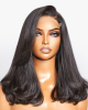 Limited Design  90's Blowout 5x5 HD Lace Glueless C Part Long Wig With Bangs 100% Human Hair
