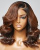 Limited Design  Ombre Brown C Part Loose Wave Glueless 5x5 Closure Undetectable HD Lace Wig 100% Virgin Human Hair