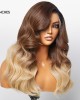 Limited Design  Brown Blonde Ombre Body Wave 5x5 Closure HD Lace Glueless Side Part Wig 100% Human Hair