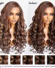 Beyon-Inspired  Blonde Brown Highlight Water Loose Wave 5x5 Closure HD Lace C Part Long Wig 100% Human Hair