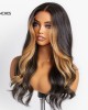 Blonde Highlight Big Loose Wave 5x5 Closure HD Lace Glueless Mid Part Wig 100% Human Hair