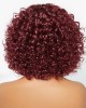 Beginner Friendly Dark Red Water Wave Glueless Minimalist Lace Wig With Bangs