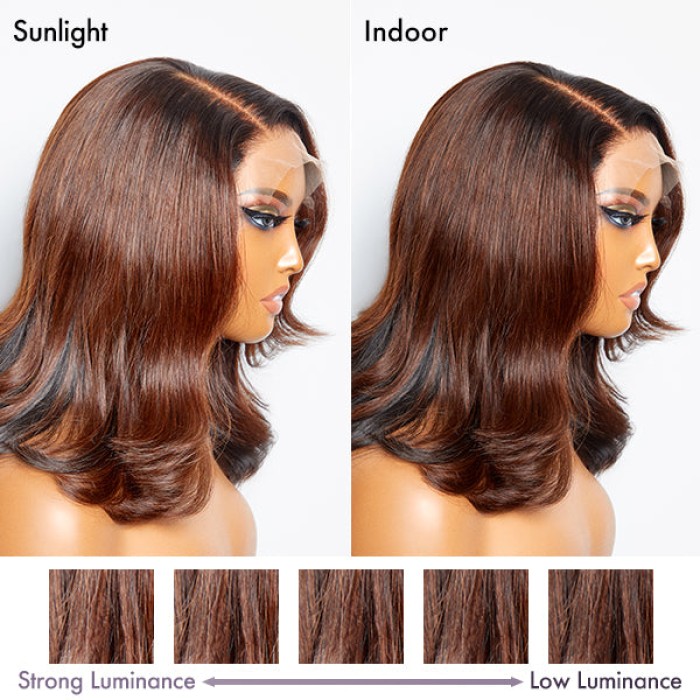 Limited Design  Brown With Black Peekaboo Loose Body Wave Glueless 5x5 Closure Lace Wig