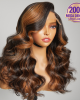 200% Mega Density  Blonde Highlight Loose Wave 5x5 Closure HD Lace Glueless Side Part Long Wig 100% Human Hair