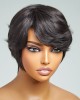 Clean & Neat Mature Boss Style Glueless Short Wig with Bangs 100% Human Hair