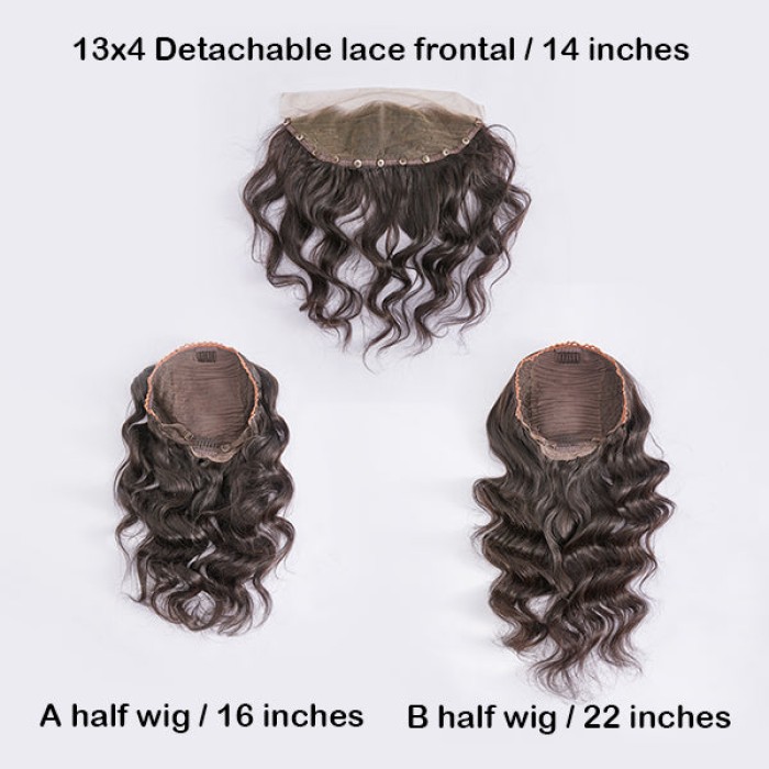 Detachable 13x4 Lace Frontal Wig  Length Switched Arbitrarily  Free Combination
