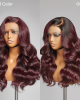 Chic Dark Burgundy 99J Body Wave 5x5 Closure Lace Glueless Wig 100% Human Hair
