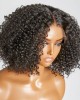 Kinky Curly Minimalist HD Lace Glueless Mid Part Short Wig 100% Human Hair