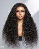 180% or 200% Density Water Wave 5x5 Closure HD Lace Glueless Long Wig 100% Human Hair