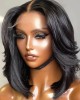 Limited Design  Natural Black Handcraft Layered 5x5 Closure HD Lace Glueless Short Wig 100% Human Hair