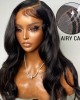 Airy Cap  Natural Black Loose Body Wave 7x5 HD Lace Mid Part Long Wig 100% Human Hair