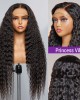 Boho-Chic  Flowy Bohemian Curly 5×5 Closure Lace Glueless Mid Part Long Wig 100% Human Hair