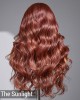 Limited Design  Reddish Brown Loose Body Wave 13x4 Frontal Lace C Part Long Wig 100% Human Hair
