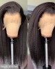 Natural Kinky Straight 5x5 Closure  13x4 Frontal HD Lace Long Wig 100% Human Hair