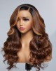 Limited Design  Blonde Highlight Loose Body Wave 13x4 Frontal HD Lace Long Left Side part Wig 100% Human Hair