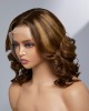 Limited Design  Bertha Highlight Loose Wave 13X4 Frontal Lace Mid Part Short Wig 100% Human Hair