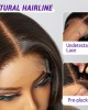 Limited Design  Natural Black Handcraft Layered 5x5 Closure HD Lace Glueless Short Wig 100% Human Hair