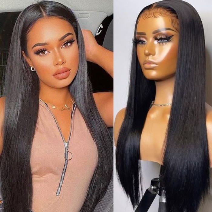 Luxury Choice  Super Density Silky Straight 13x4 Frontal Lace Long Wig 100% Human Hair