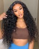 Stylish Water Wave 13x4 Frontal HD Lace Free Part Long Wig 100% Human Hair