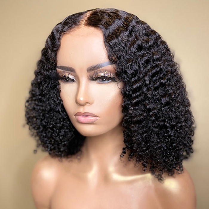 Afro Curly 13x4 Frontal HD Lace Free Part Long Wig 100% Human Hair  3 Cap Sizes
