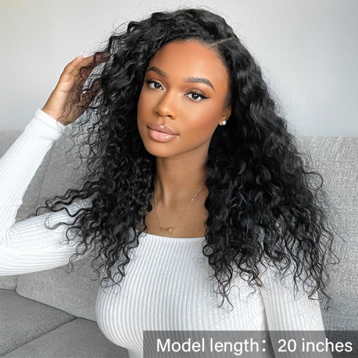 Water Wave 13x4 Frontal HD Lace Free Part Long Wig 100% Human Hair  3 Cap Sizes