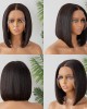 Pre-bleached Glueless Middle Part Wide T Lace Bob Wig 100% Human Hair  Easy & Daily