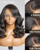 Limited Design  Layered Body Wave With Bangs 5x5 Closure Lace Glueless C Part Long Wig 100% Human Hair