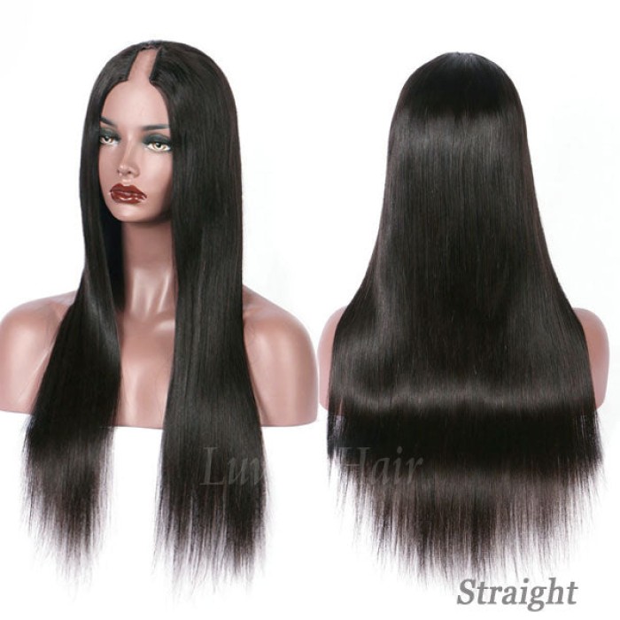 U Part Quick & Easy Affordable 100% Human Hair Wig (Get Free Clip In Set)