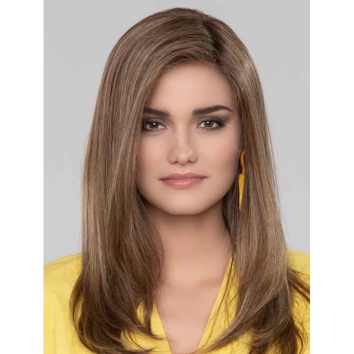 16" Long Straight Comfortable Human Hair Wigs Without Bangs