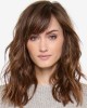 18" Loose Wavy Human Hair Wigs With Side Bangs