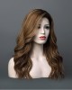 Brunette Layered Remy Human Hair Wig | Top Front | 13*6