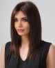 Dark Brown Human Hair Middle Part Transparent 13×4 Lace Front Wigs