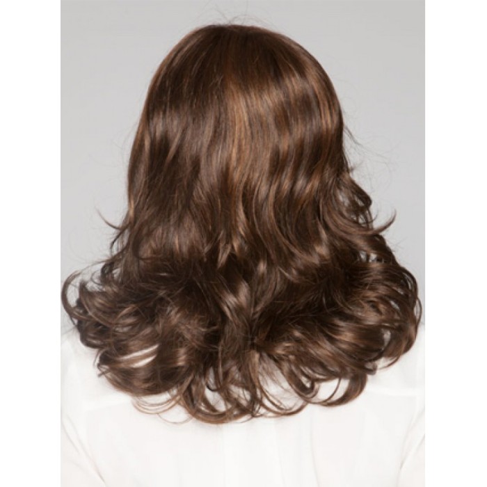 Loosely Wavy Lightest Brown Human Hair Wigs With Bangs