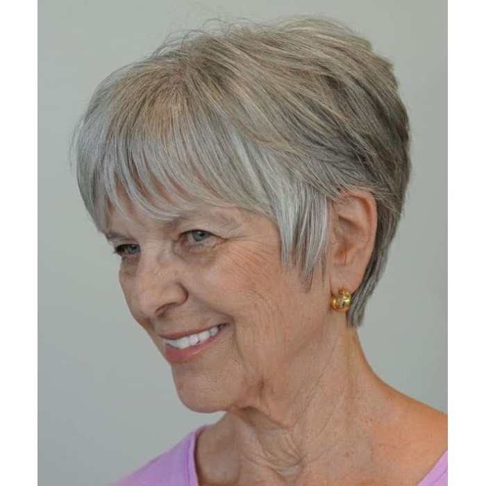 Lightest Gray Short Human Hair Lace Wigs For Women