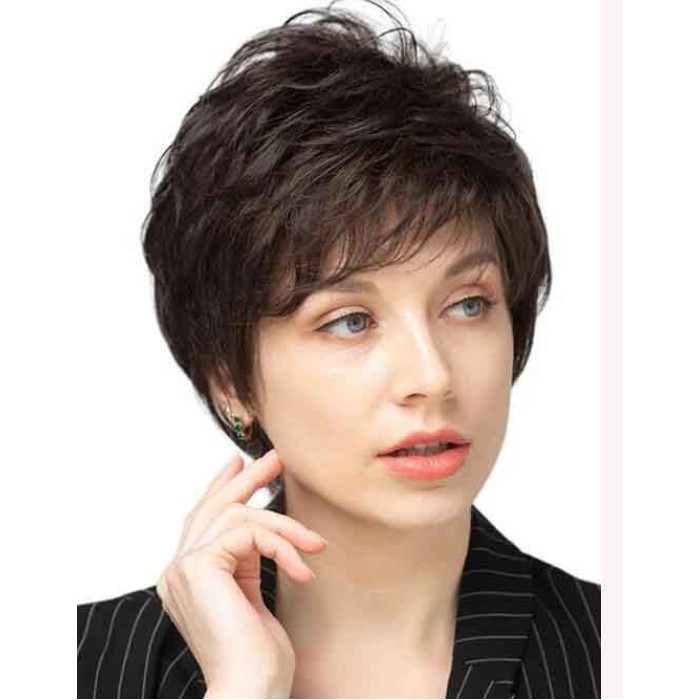 Pixie Short Spiky Wigs Layered Straight Real Human Hair Wigs