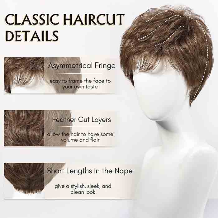 100% Real Human Hair Short Pixie Cut Wig for Daily Use