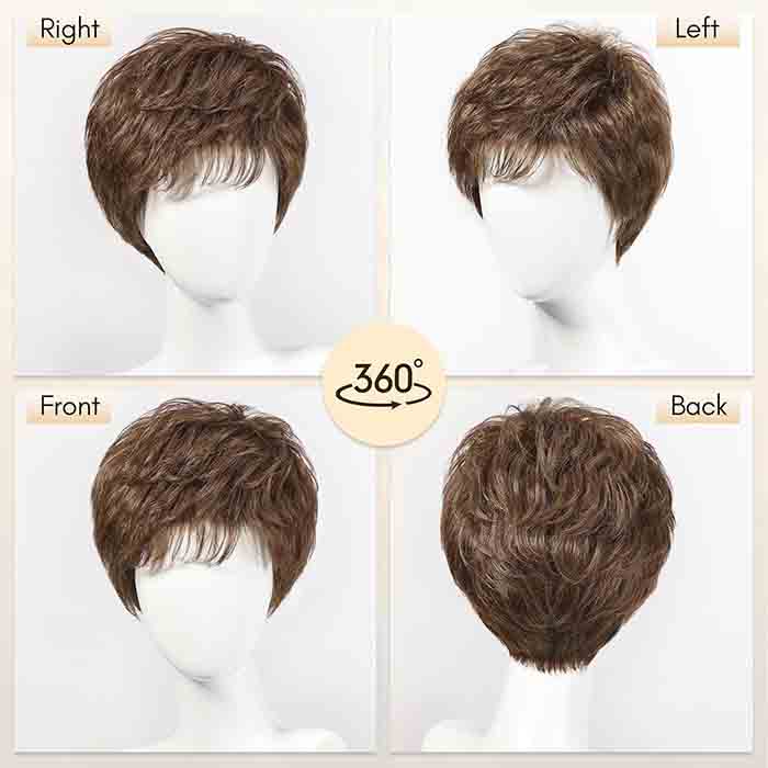 100% Real Human Hair Short Pixie Cut Wig for Daily Use