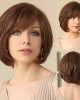 100% Human Hair Wigs for Women Natural Layered Bob Wigs