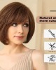 100% Human Hair Wigs for Women Natural Layered Bob Wigs