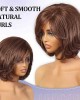 100% Real Hair Short Layered Wavy Bob HD Lace Front Wigs