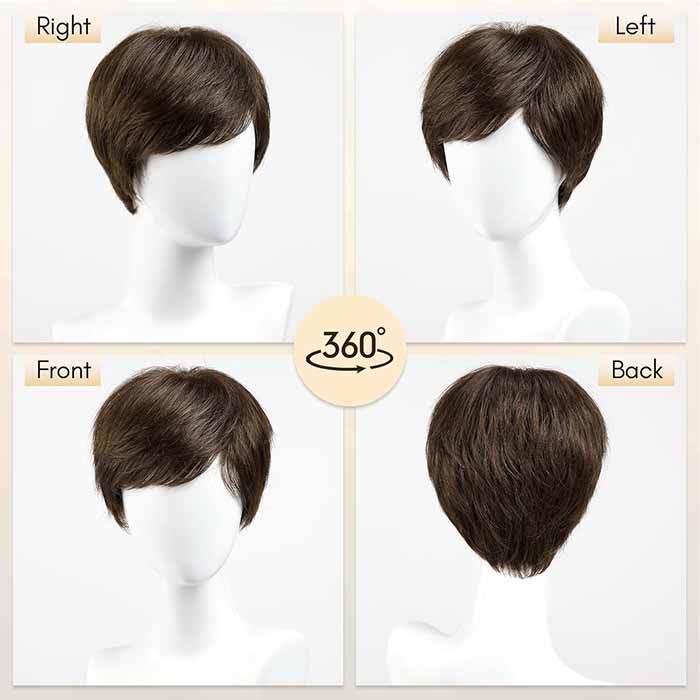 Pixie Cut Short Human Hair Wigs for Women